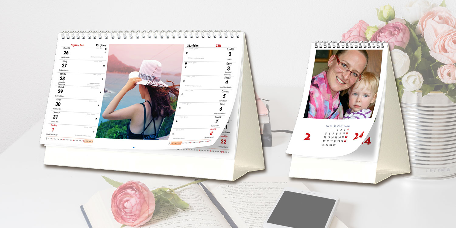 Čtrnáctidenní a měsíční stolní fotokalendáře 2027